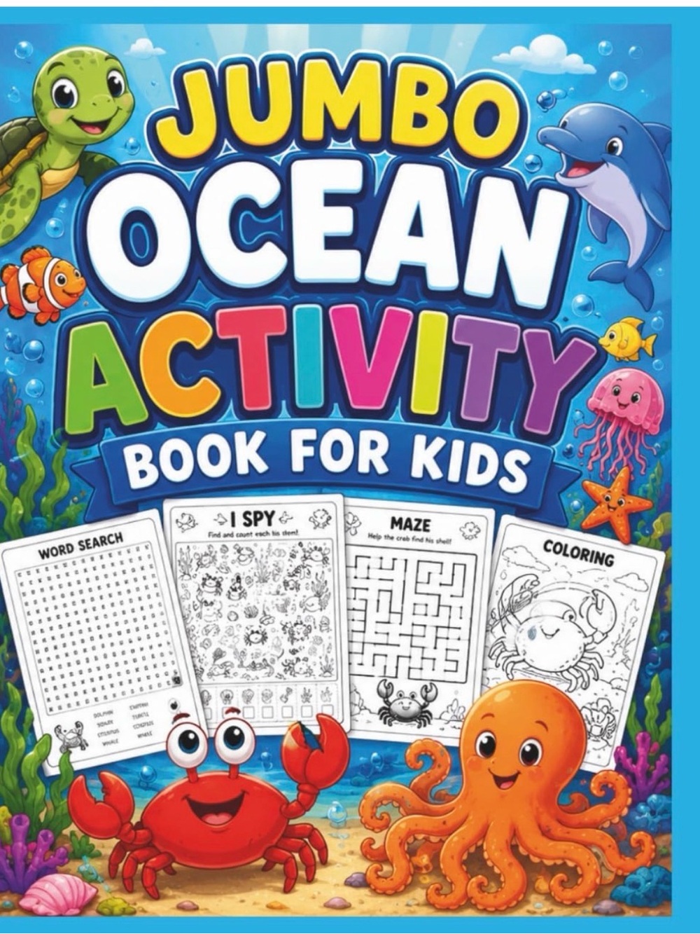 NEW Jumbo Ocean Activity Book for Kids